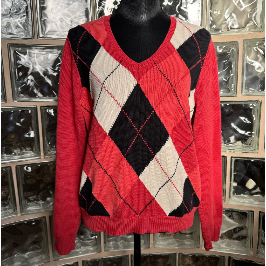 Izod Golf Vintage Argyle Womens Sweater PreownedGood Condition